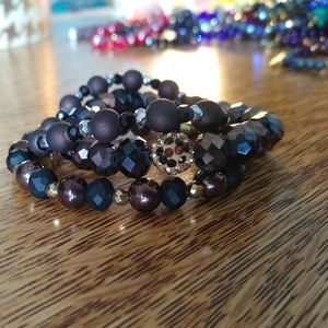 Set of 3 Espresso Brown/Black Erimish Bracelets